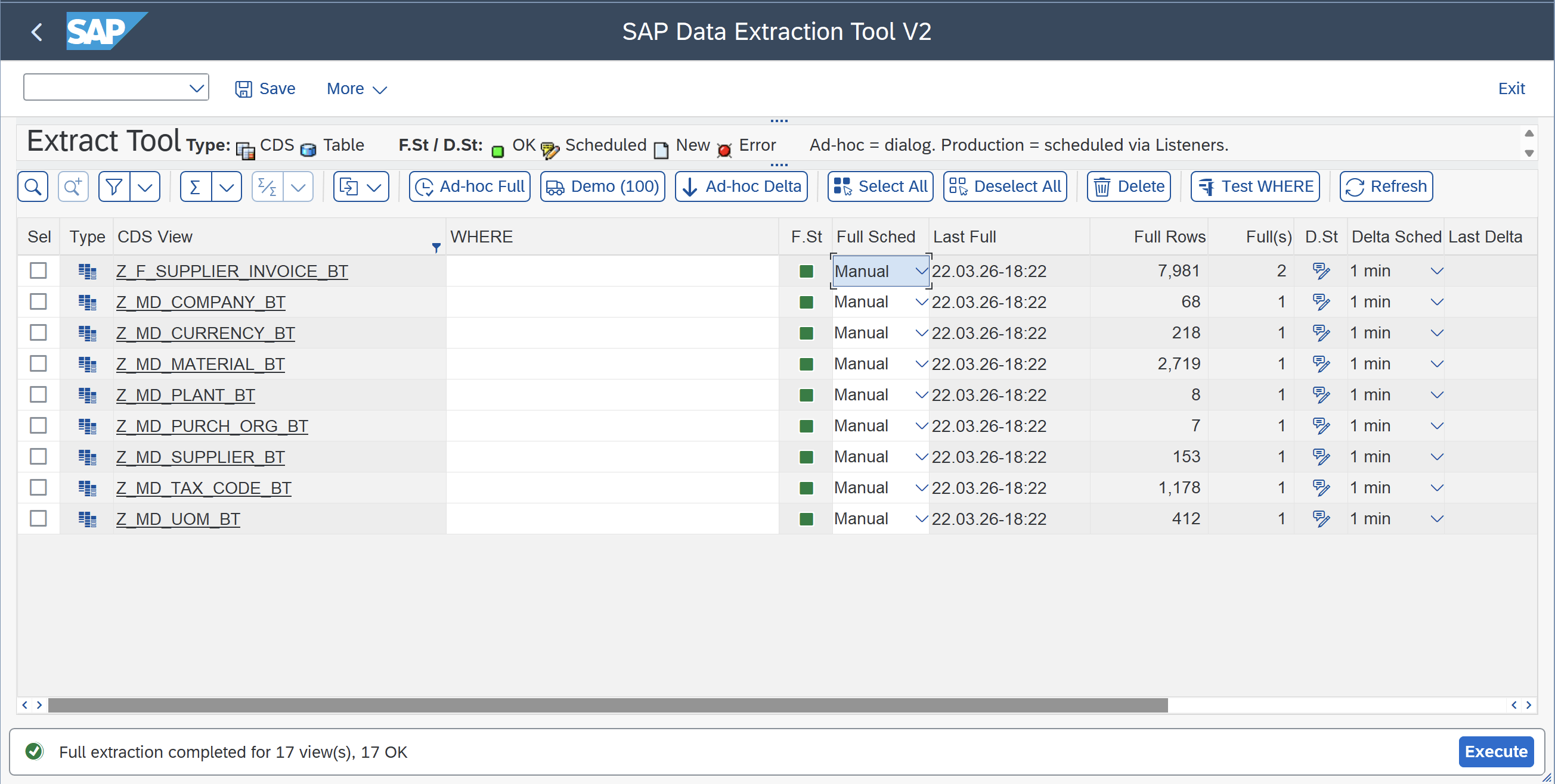 CDS Full Interface — Selection
